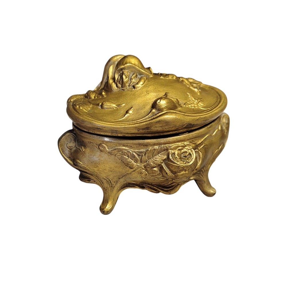 Vintage art nouveau trinket jewelry box